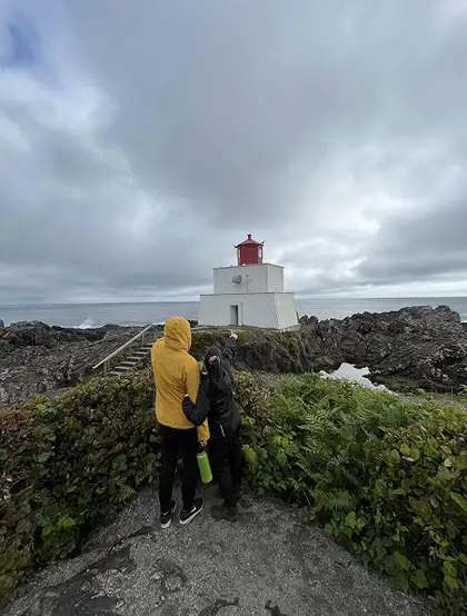 A misty lighthouse view in Vancouver